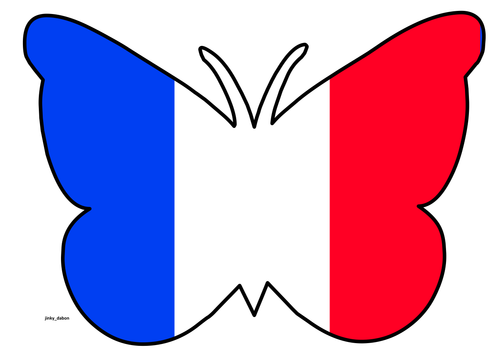 Butterfly Themed France Flag