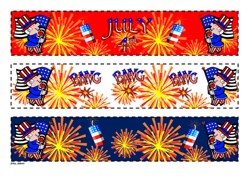 Independence Day Themed Cut-out Borders