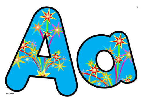 Stars Themed Alphabets and Numbers