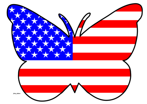 Butterfly Themed USA Flag