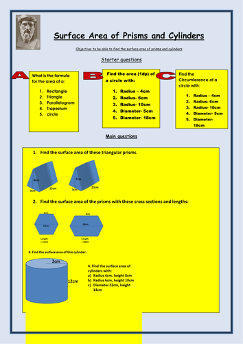 Surface Area of Prisms and Cylinders