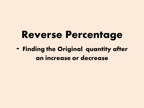 Reverse Percentage PowerPoint