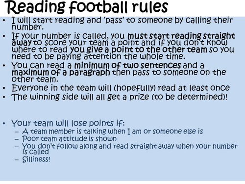 Reading Football | Teaching Resources