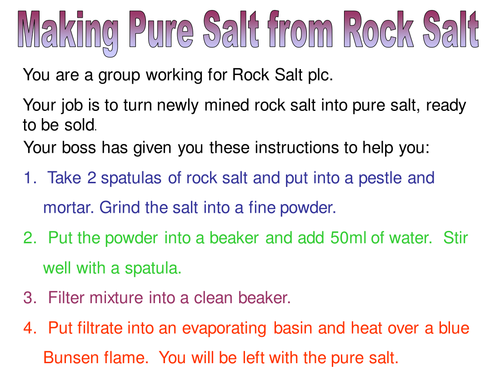 purifying rock salt experiment