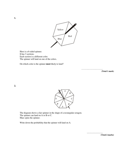 Probability review Test
