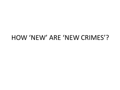 How new are new crimes?