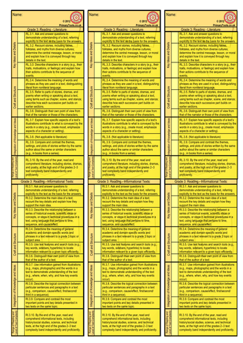 Reading Assessment Bookmarks Common Core Standards