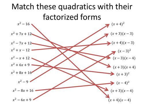 Match quadratics