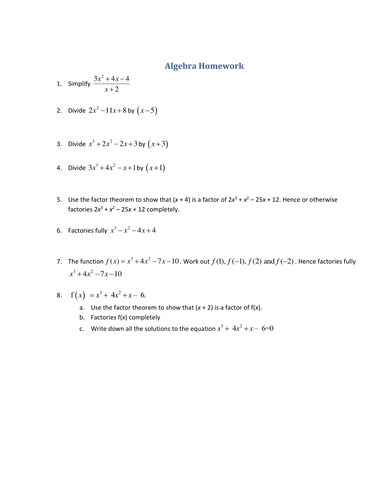 Algebra starter ks3 image