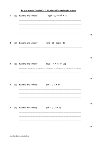 So You Want a Grade C - Expanding Brackets