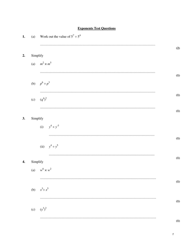 Simplifying exponents.