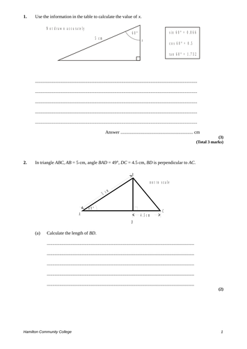 Right Triangle Trigonometry