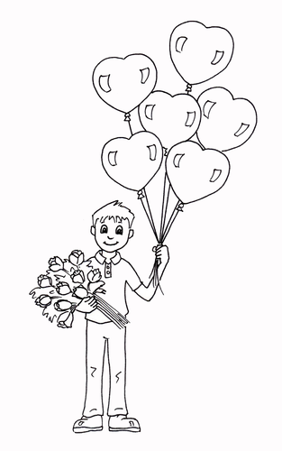 Valentine's Day - Coloring Page