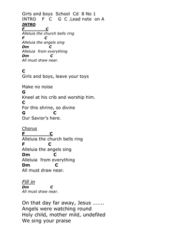 Chords . Lyrics " Boys and Girls "