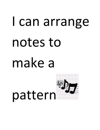 " I can do"  posters with rhythm pattern pitch