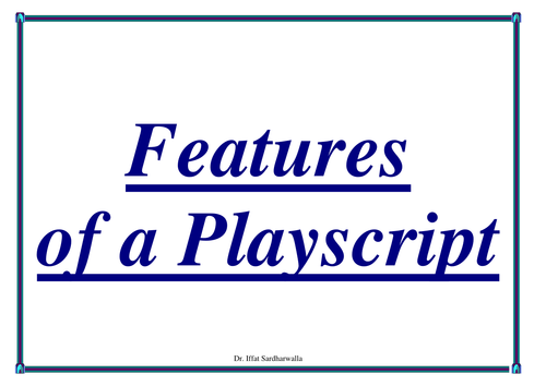 Glossary for Playscripts