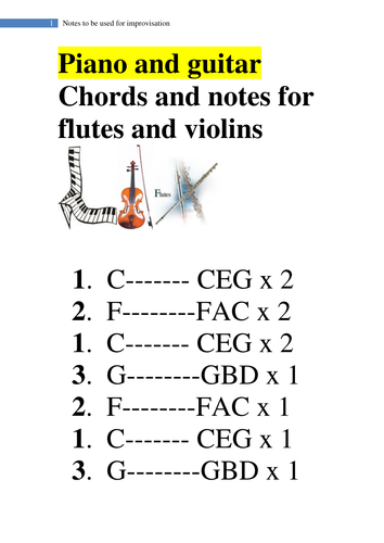 Guide notes for improvisation