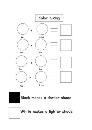 Color mix worksheet