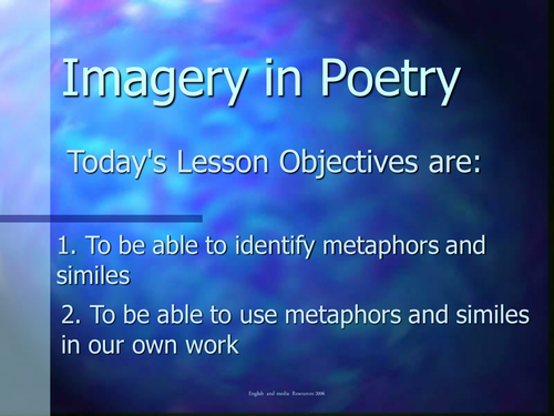 Full lesson and resources similes and metaphors