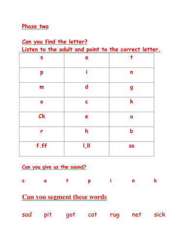 Letters and Sounds Phase 2 & 3 Sound Assessment by - UK Teaching ...