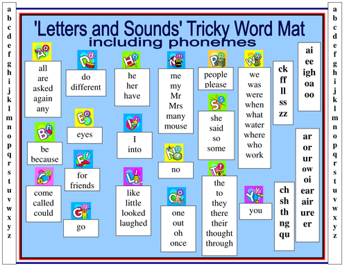 Letters and sounds tricky word mat