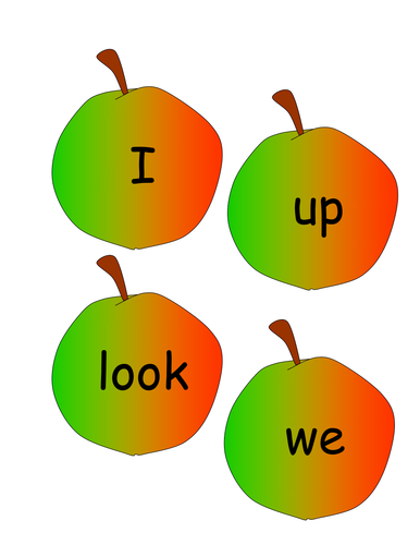 High frequency words on apples