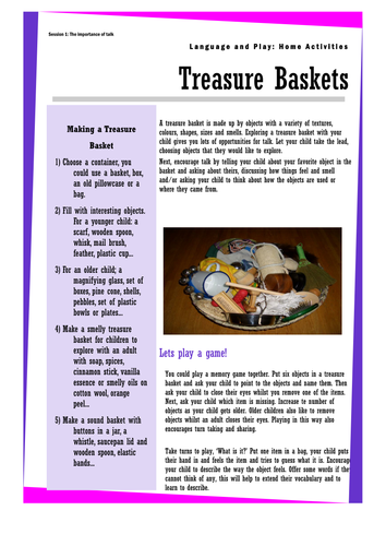Parent information Treasure Baskets