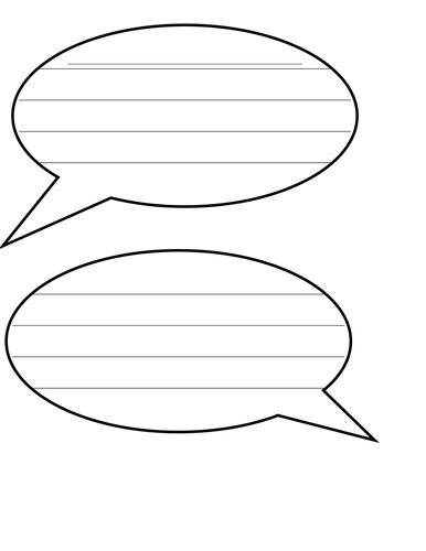 Speech Bubbles with Lines for Writing