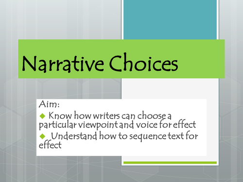 Narrative choices (creative writing)