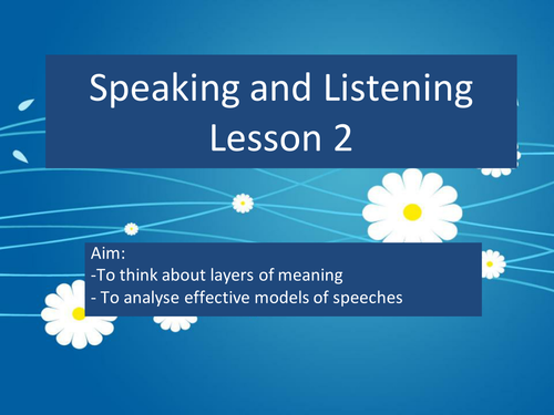 Speaking and listening- individual presentation