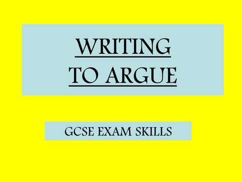 Writing to Argue