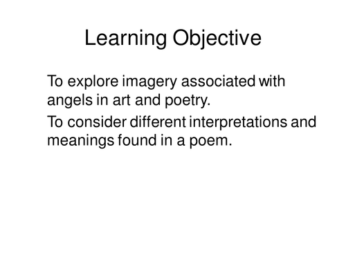 William Blake the Angel lesson