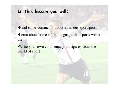 Lesson PP structuring research into sports writing