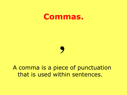 Lesson Starter commas for pauses | Teaching Resources