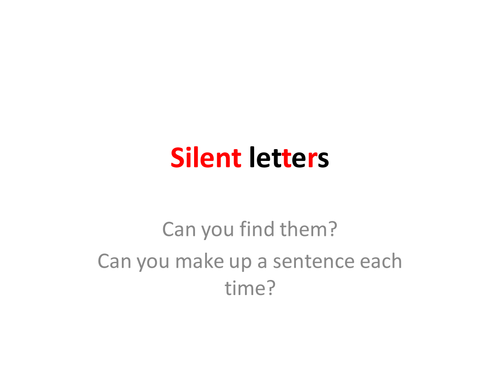 Silent letters in English