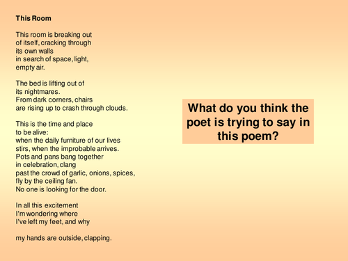 Unseen Poetry This Room By Stuarthoskin Teaching Resources