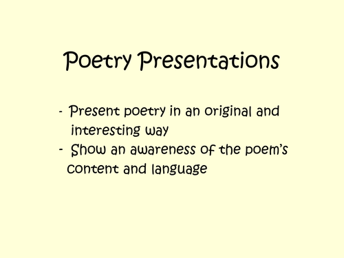 Poetry presentations