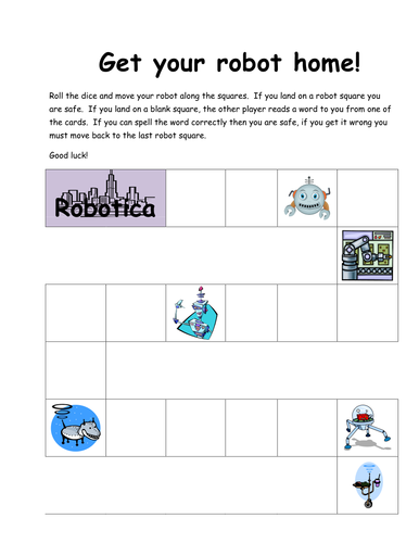 Robot keyword spelling game