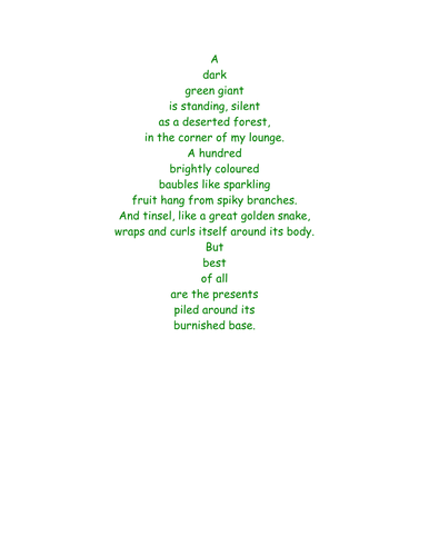 Christmas Tree Shape Poem - Nouns by joelroutledge - Teaching Resources ...