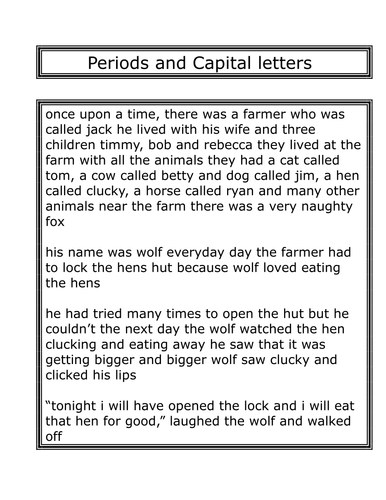 Periods and Capital Letters
