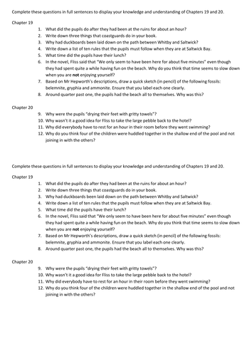 Room 13 questions for chapters 19 and 20