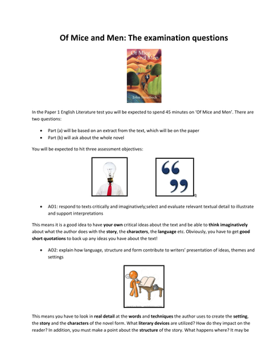 Other Cultures - Of Mice and Men test Guide