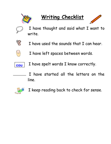 Writing Checklist for Display