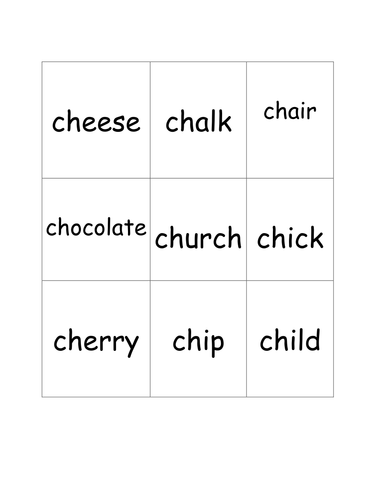 'ch' words activity