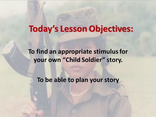 Child Soldiers Narrative Writing Lesson 2 