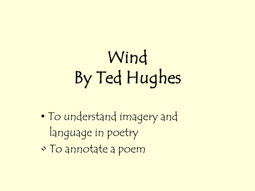 Poetry- Wind Ted Hughs