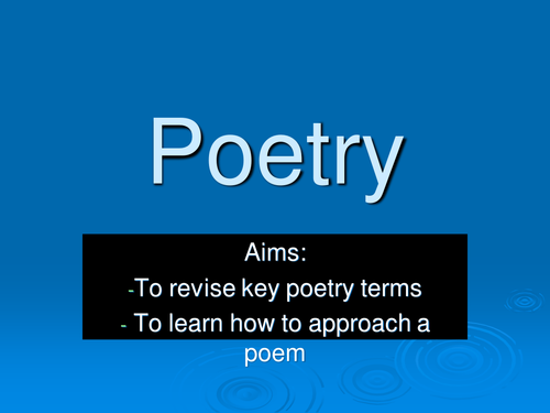 Approaching poetry.