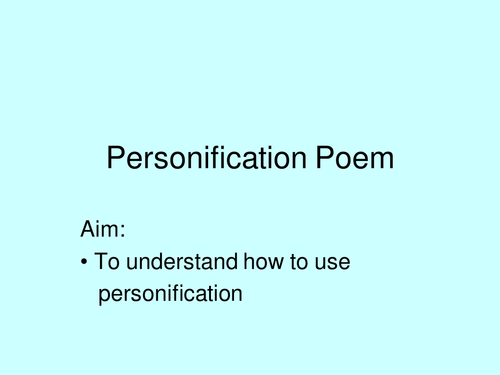 Personification poems.