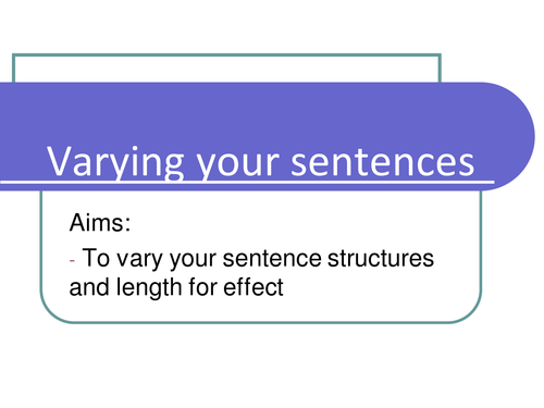 Descriptive writing- sentence structure