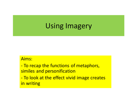 Descriptive Writing - Imagery